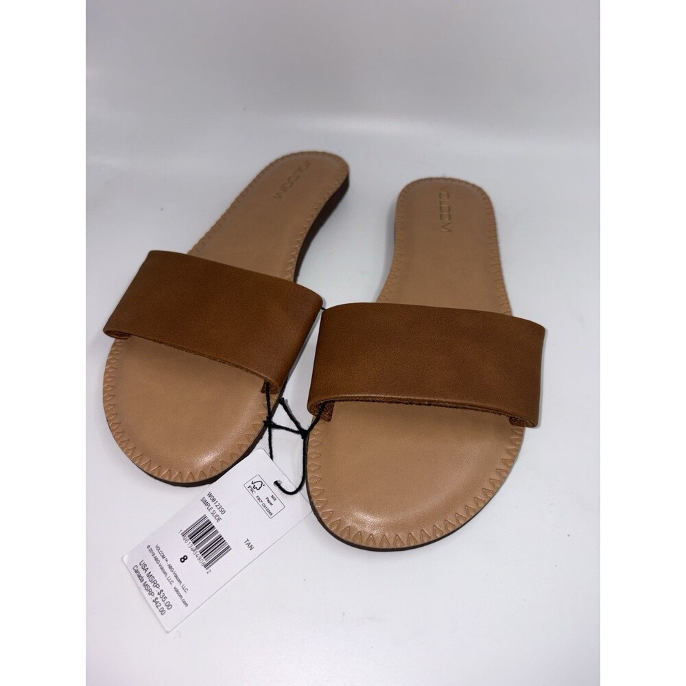 NWT Volcom Simple Slide Sandal - Tan- Sz 8